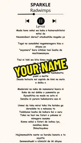 Your Name Theme Song✨ #animesong #anime #yourname #kiminonawa #sparkle #radwimps 