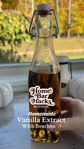 Making Vanilla Extract at home is easier than you think! 🤯 All you need is 2 ingredients to make a delicious jar of Homemade Vanilla Extract 😍 Would you try this hack? ✨ #homemadevanillaextract #vanillaextract #bourbon #vanilla #vanillabeans #homebarhacks #cocktails #recipes 