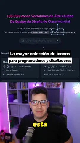 Todos los iconos que necesitas en un sólo sitio. Es la mayor colección gratuita que exista. Tiene +180.000 diferentes disponibles. Los puedes personalizar de color y tamaño. ¡Compatible con SVG, CSS, React, Tailwind, Vue y más! Se llama YesIcon y si te sirve el recurso, deja tu ❤️ #programacion #iconos #uxui #programacionweb #programadores
