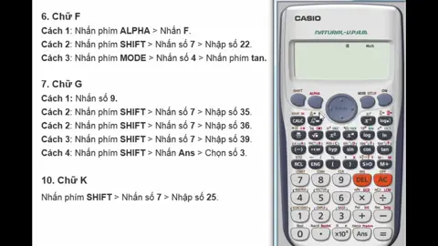 Cách viết chữ F, G, H trong máy tính Casio #casio  #alphabet  #trick  #howto  #funny  #calculator  #xuhuong