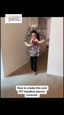 Replying to @An How to create this easy to make DIY headless person costume. If making it a boy version simply ise a long trench coat instead and stick your head through the third button area.👍🏼 . . . . . . . . . #tiktokhalloween #halloweentok  #lastminutecostume #howto #cool #mindblown #cheapcostumes #coolcostumes #halloween #halloweencostume #halloweencostumeideas #costumeideas #fun #headlesscostume #opticalillusion #illusion #headless #trickortreat #halloweentime #halloween2023 #opticalillusions #diycostume #diyhalloween #halloweentiktok #halloweenideas #tutorial #costumetutorial #reels #homemadecostume #diyhalloweencostume #fyp #foryou