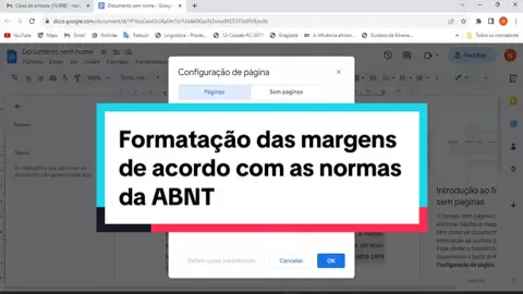 Como formatar as margens do seu trabalho acadêmico seguindo as normas da ABNT. #trabalhoacadêmico #abnt #normasdaabnt #escritaacadêmica #googledocs #trabalhoacademico  #angola🇦🇴portugal🇵🇹brasil🇧🇷 