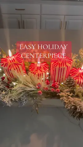 Simple Holiday Centerpiece. Feel free to hse faux candles too #holiday #holidayseason #centerpiece #christmas #christmasdecor #christmas2023 
