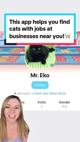 Want to go visit some cats with jobs? This app shows you where there are employed cats near you. Plus, you can keep up with shop cats around the world.  The app is called ShopCats!  Special thanks to the creator of ShopCats, David Martin, for reaching out and telling me about it! 🐈 🐈‍⬛  #catswithjobs #catsoftiktok #cats #shopcats #goodnews #positivecontent 