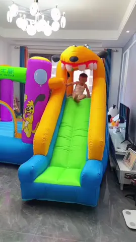 Let's jump together. Children's inflatable castle indoor small trampoline slide