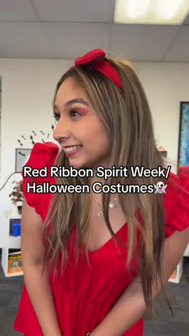 Red Ribbon Spirit Week / Teacher Costumes 👻❤️ #halloween #teachercostume #teacher #teacheroutfit #kinderteacher #kindergarten #redribbonweek #drugfree #pajamaday #decadesday #70s #hippie #ninjaturtle #tmnt #twinday #duocostume #hawaiian #lilo #liloandstitch #fyp 