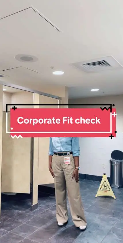 Probably should be in class, but fit check comes first 😏 #Fitcheck #OOTD #outfitoftheday #Casualoutfit #capsulewardrobe #Styling #Fashion #tantrousers #stylingtantrousers #bluestripedshirt #adidassambas #sambas #quickfitcheck #fitcheck #outfitideas #workoutfit #officeoutfitinspo #officeoutfit 