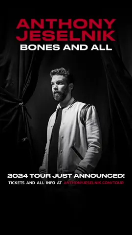 New 2024 tour dates just announced. Tickets and all info at anthonyjeselnik.com/tour. #standupcomedy #bonesandall
