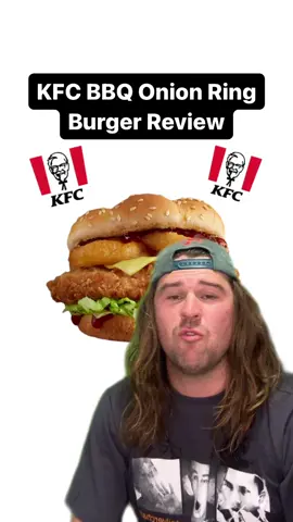 KFC BBQ Onion Ring Burger #russeats #fyp #food #Foodie #foryou #review #foodreview #junkfood #aussie #australia #KFC #kentuckyfriedchicken #onionrings  