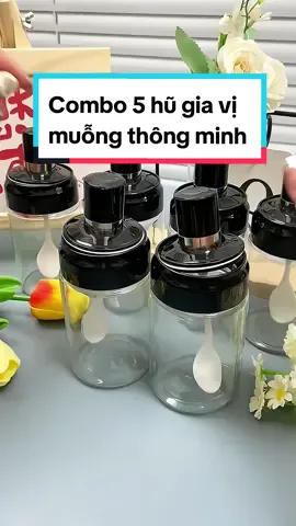 Combo 5 hũ gia vị thủy tinh thiết kế muỗng thông minh.#famistore #hugiavi #hugiavikemmuong #hugiavithuytinh #hugiavinhabep #tienich #giadungtienich #xuhuong2023 