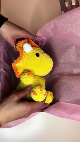 Packing a crochet plushie order 🫶🏽 #crochettiktok #crochetplushie #fyp #crochetbusiness #orderpacking #orderpackingasmr #asmrsounds #australianbusiness #crochetanimal #crochetdinosaur #triceraptos 