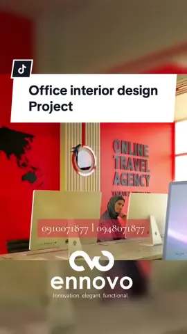 Revamp your small office space with a modern and sleek interior design project, creating an effective and efficient workspace for your team. As interior designer I highly recommend, ensuring a seamless and stylish transformation. Thank you for being best client  @Online Travel Agent #sihamfeysel #ennovo #ennovointerior #addisababainteriordesign #interiordesigner #interiordesigninaddisaba #ennovohome 