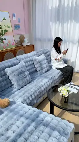 Welcome to SlipcoverKAS! High-quality Sofa Cover, Super Soft Fluffy Faux Rabbit Fur Couch Cover #SlipcoverKAS #cushionscover #sofacover 