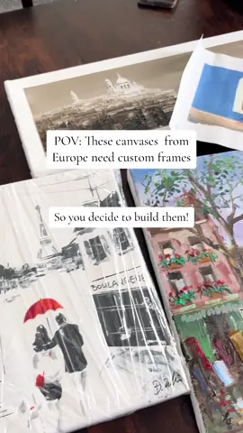 🖼️ Here’s the materials I’m going to use for these DIY floating frames👇 • 1x2s • 1/4” MDF panel • Wood Glue I will be building floating frames, which means there will be a 1/2” gap between the frame and the canvas art all the way around. I’ll be sharing the process for making floating frames this week!  ✨ Have you ever wanted to build floating frames for your canvas art? The floating frames really make your art pop! #canvasart #artframe #artframes #diyart #diyartwork #floatingframe #floatingframediy #floatingframes #diyartframe #diyframe #diyframes #diycanvas #diycanvasart 