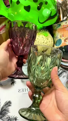 BUY 1 TAKE 1 & BUY 3 TAKE 3 Glassware Big Diamond Cut Goblet Water Glass Crystal Wine 350ml#TikTokHalloween #redwinecup #watercup 