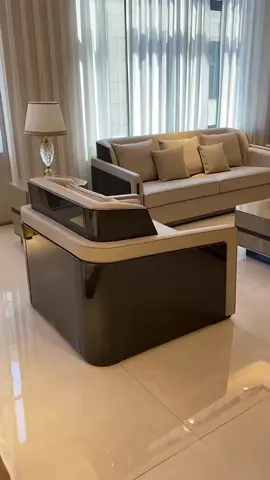 bộ sofa bọc da với gam màu kem sang trọng #sofa #noithatdep #phongkhachdep