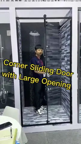 Do you like this corner sliding door ? Ensure the small shower door with large opening #slidingdoor #showerdoor #pivotdoor #showerenclosure #showerdoorspecialist #showerdoorfactory #FYI #showerdoorfactory #glassdoor #glasspartion #foryou #interiordesign 