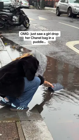 What would you do if you dropped your Chanel bag in a puddle? 😭#fashion #luxury #chanel #chanelbag #chanelflapbag 
