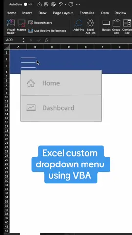 Excel Tips & Tricks: create an interactive, clickable dropdown menu for your Excel dashboard using VBA #Excel #Microsoft #Tutorial #ExcelTips #ExcelTricks #ProExcelSheets #VBA #Dashboard 