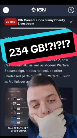 Call of duty is how many Gigabytes?!?!?#CallOfDuty #modernwarfare3 #filesize #sony #playstation #xbox #greenscreen 
