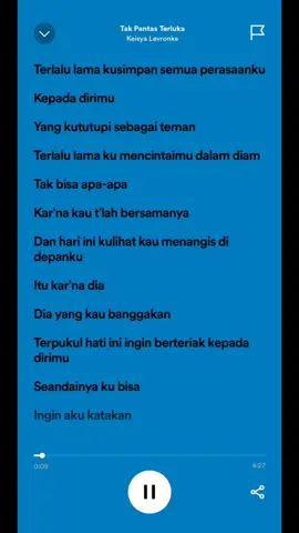 Tak Pantas Terluka - Keisya Levronka #takpantasterluka #keisyalevronka #laguviral #lagugalau #lagubaper #lirik #liriklagu #lirikspotify #foryou #fypシ #fyp 