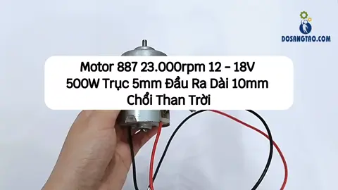 Motor 887 23000rpm 12-18V 500W Trục 5mm Đầu Ra Dài 10mm Chổi Than Rời #motor  #motor887 #dientu  #linhkiendientu  #dosangtao #linhkienchetao  #robot #vatlieumohinh  #mohinh #xuhuong #HCM  #cantho65  #sangtao #congnghe  #dochoi #masterbytiktok2023 