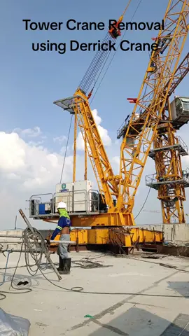 Construction 1. Pagbabaklas ng Tower Crane Gamit ang Derrick Crane #fyp #fypシ #fypシ゚viral #construction #derrickcrane #towercrane #philippines 