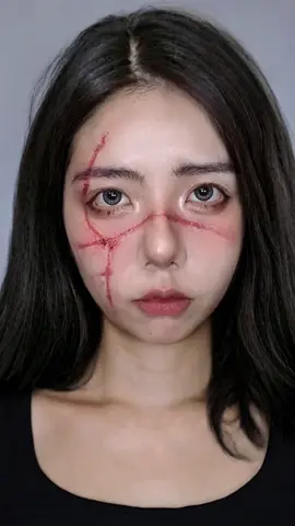 「刀疤妝」來試試這新玩意！#fakewound #makeup 