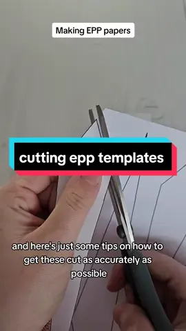 a couple of tips for cutting your own English paper piecing templates at home. #quiltingtok #beginnerquilter #foryou #fyp #scrapproject #quiltingtips #epp #englishpaperpiecing 