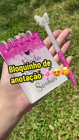Gostaram do meu bloquinho de anotação?🥰✨🌸 #resina #resin #resinaepoxi #memoriesresina 