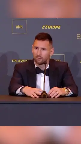 Messi responds to the age-old question 🫡Via ballondorofficial #football #Soccer #messi #ballondor #goat #leomessi 