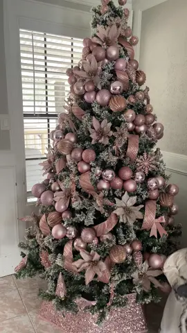 I am IN LOVE with my rose gold tree this year 🥹💖 #christmastime #christmastree #rosegoldtree 