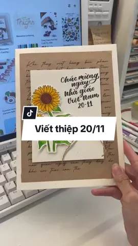 Một mẫu thiệp hơi hướng vintage nè #madebyahn #LearnOnTikTok #calligraphy #gocsangtao #thiep #thiepngay20thang11 #nhagiaovietnam #nhagiaovietnam2023 #thiepchucmungngay2011 #brushlettering #ngaynhagiaovietnam #nhagiaovietnam2023 