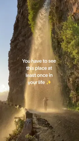 This incredible waterfall can be found in Madeira, and its little name is 📍Cascata dos Anjos ✨️ Sunset time is the best to see the golden rays turn the scene into a magical moment 🌅 You can park for free nearby and there is no hike, maximum 2 minutes walk 🫶 #pourtoi #foryou #madeiraisland #madeira #photography 