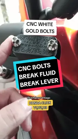 CNC BOLTS WHITE GOLD FOR HONDA CLICK V1 V2 V3 #cncbolts #heng #goldbolts #hondaclickv3 #hondaclick125i #hondaclickv2 #breakfluid #breaklever 