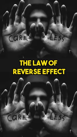 The GREATER the conscious effort, the LESS the subconscious response ! #lawofreversedeffort #lawofreversal #reverseeffect #psychological #mindsetshift #psychology #takeastepback #careless #fyp