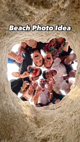 Group Photo Idea at the beach 🏝️  . 📷 Pro tips: Set a timer and use the widest Max Lens Mod 2.0 to get all in shot🤙 . #gopro #SplashMania #GoProHero12 #beachphotography #tutorial #bts 