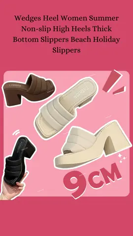 Wedges Heel Women Summer Non-slip High Heels Thick Bottom Slippers Beach Holiday Slippers ₱349 https://shope.ee/jbMVOpbE