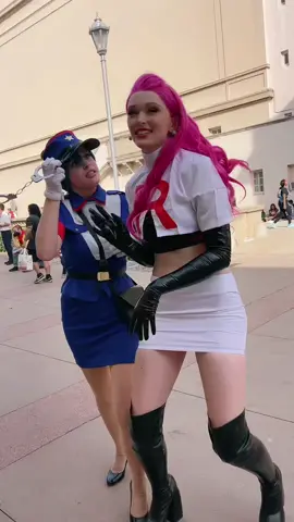 AND TEAM ROCKET BLASTS OFF ONCE AGAIN 💅💅🫣 #officerjenny = @yubzi ^_−☆ @AnimePasadena #animepasadena #anime #pokemon #jessieandjames #jessiecosplay #jessiepokemon #jessiepokemoncosplay #officerjennycosplay #cosplay #pokemoncosplay #animecomvention 