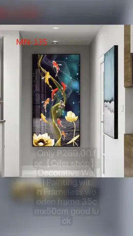 Only ₱269.00 for 【Cifer shop】Decorative Wall Painting with Frameless wooden frame 35cmx50cm good luck Koi carp sticker porch self-adhesive / wall hanging wall painting living room mural decorative painting wall sticker background wallpaper