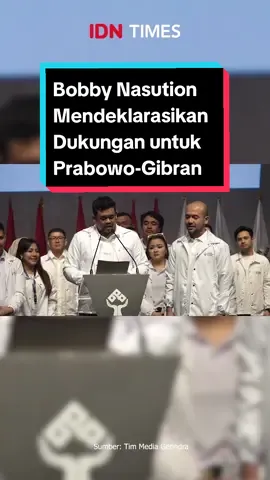 Wali Kota Medan, Bobby Nasution, akhirnya mendeklarasikan dukungannya ke calon presiden (capres) dan calon wakil presiden (cawapres), Prabowo Subianto-Gibran Rakabuming Raka. #idntimes  #idntimesnews  #tiktoknews  #tiktokberita  #GenZMemilih #bobbynasution #prabowo #prabowogibran