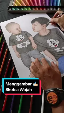 Menggambar Orderan Sketsa Wajah Buah hati❤ kak Sissy Agustyne ✍🏻 #ununkart #KaryaSeniku #serunyabelajar #sketsawajah #longervideos 