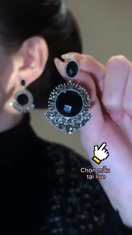 Hoa tai đá đen cao cấp#hoataixinh #phukienthoitrang #phoidoxinh #xuhuong #fyp 