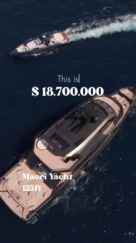 This is $ 18.700.000 Maori Yacht Incorporating the majestic Maori style, the 125ft boasts a blend of Marco Ciampa's simplicity and spacious interiors for optimal comfort. Crafted with fiberglass infusion, its body effortlessly glides across the water #yacht #superyacht #yachtlife #yachtlifestyle #maoriyacht #rich #money #business 