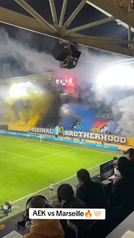 AEK vs Marseille 09.11.2023. 🔥🤝🏻 #om #marseille #olympiquedemarseille #aek #ultrasmentality #ultras #ultraslife #ultrastyle #ultrasworld #pyrotechnics #pyroshow #pyro #nopyronoparty #tifo 