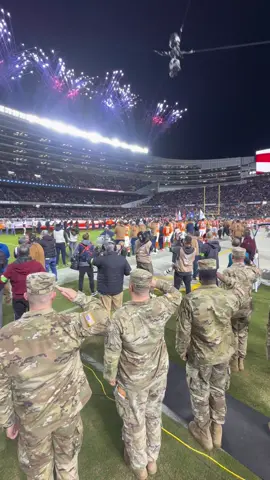 Our #nationalanthem is performed by #AirForce #veteran Mark Lindquist ahead of the @NFL Thursday Night Football matchup between the @Carolina Panthers and Chicago Bears at Soldier Field. #SaluteToService