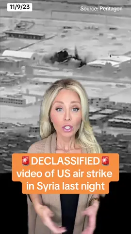 #airstrike #pentagon #israelhamasconflict Pentagon just declassified and released video of last night’s airstrike in Syria after continued attacks on US & coalition troops and bases by Iran backed milita groups.  