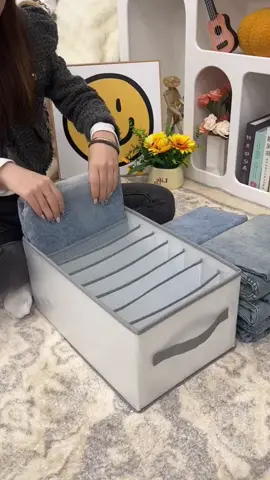 Organize clothes storage box, pants drawer box, separate jeans layering artifact #clothes #storagebox #householditems #pantsstorage #clothesandpantsstoragebox
