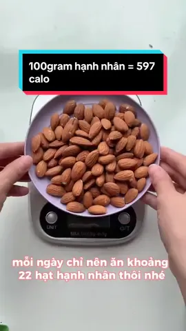 Hạnh nhân bao nhiêu calo??? #eatcleancunglan #giamcantainha #naleeoraganic #healthy 