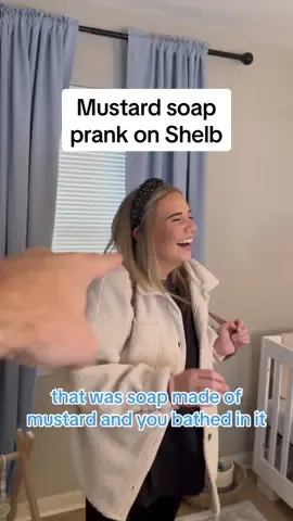 She knew exactly what it was before I even said it 🤣 #shelbanddyl #wifereacts #mustard #soap #prank #couples #relationships 